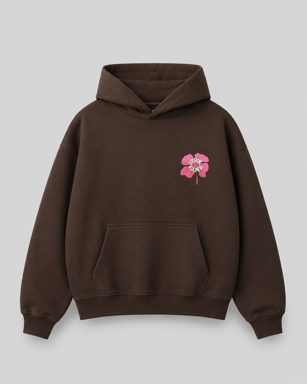 Hoodie Oversized STRIKTANK Brown Flower