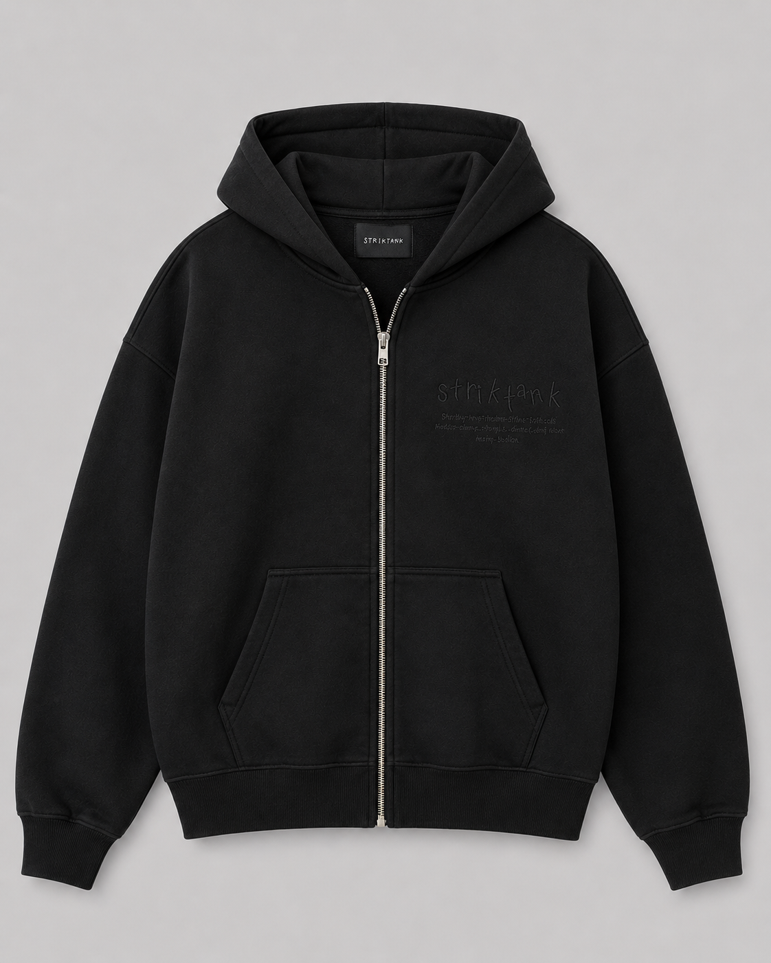 Hoodie Zip Oversized STRIKTANK Black