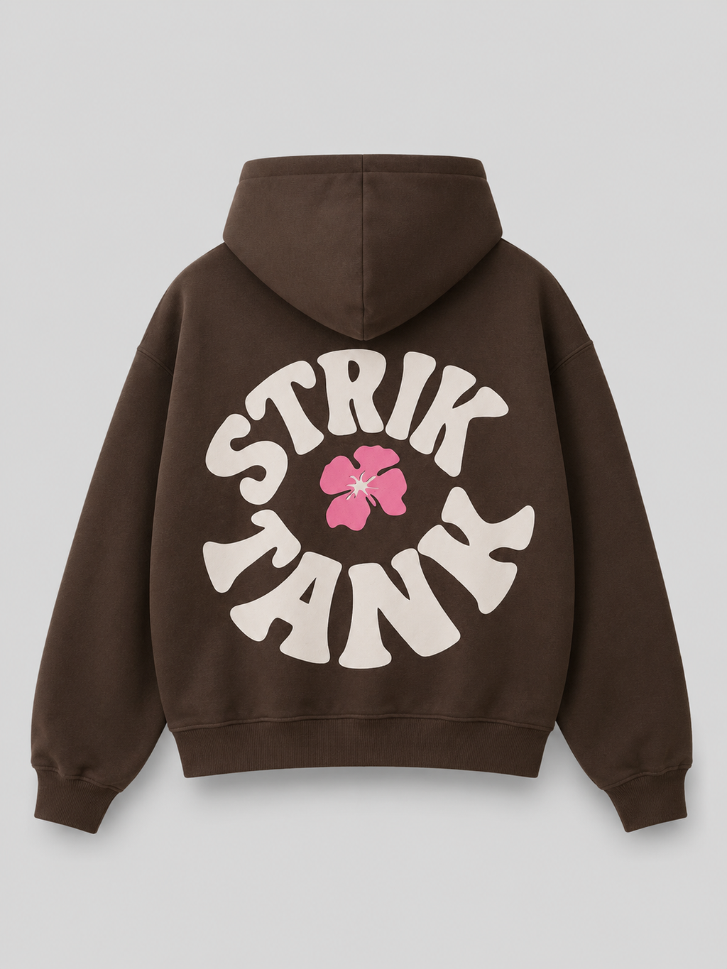 Hoodie Oversized STRIKTANK Brown Flower