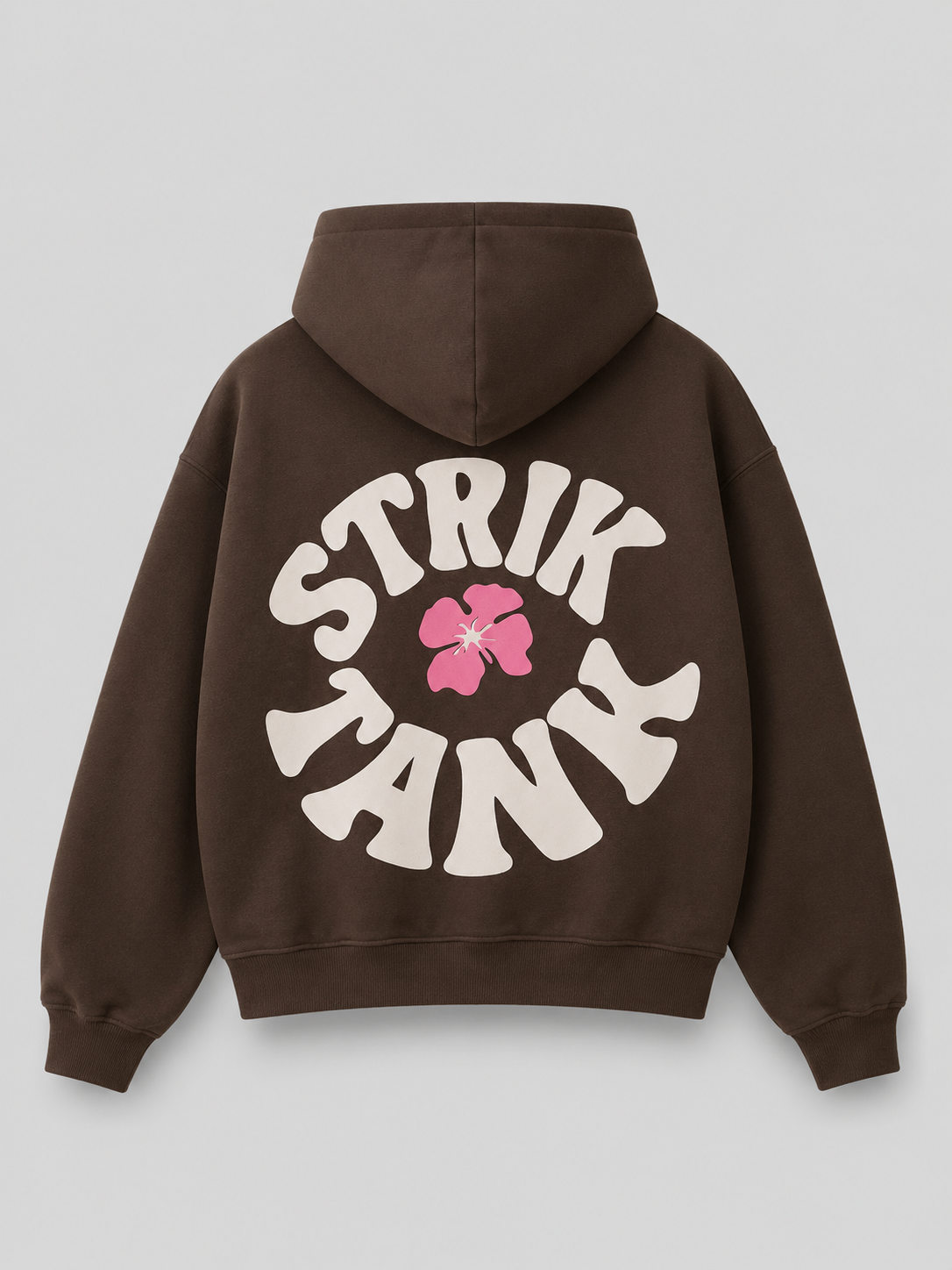 Hoodie Oversized STRIKTANK Brown Flower