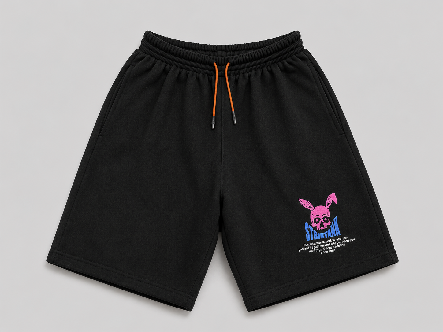 Short Oversized STRIKTANK Rabbit Skull Black